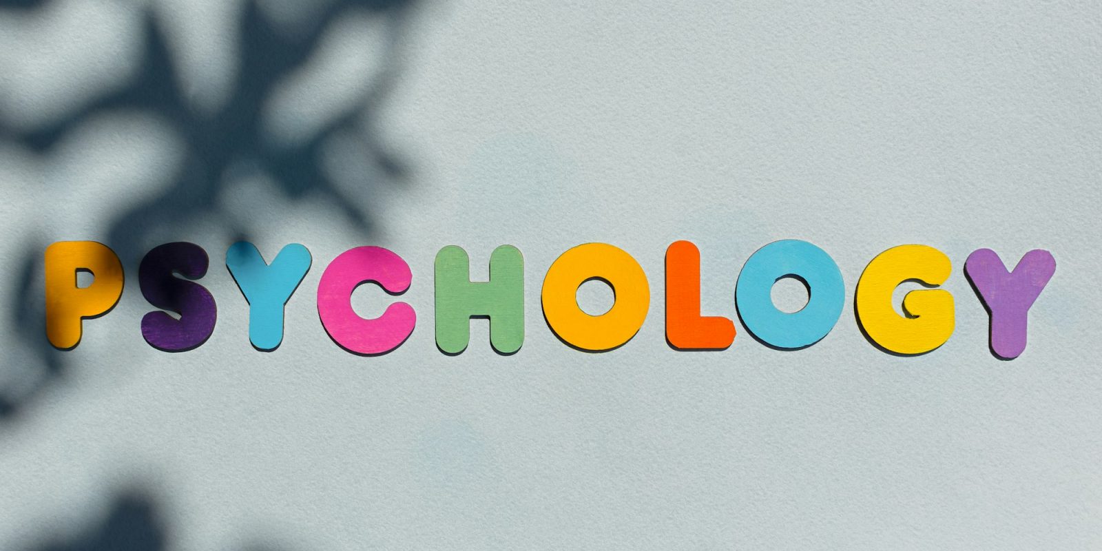 Psychology word multicolored wooden letters.